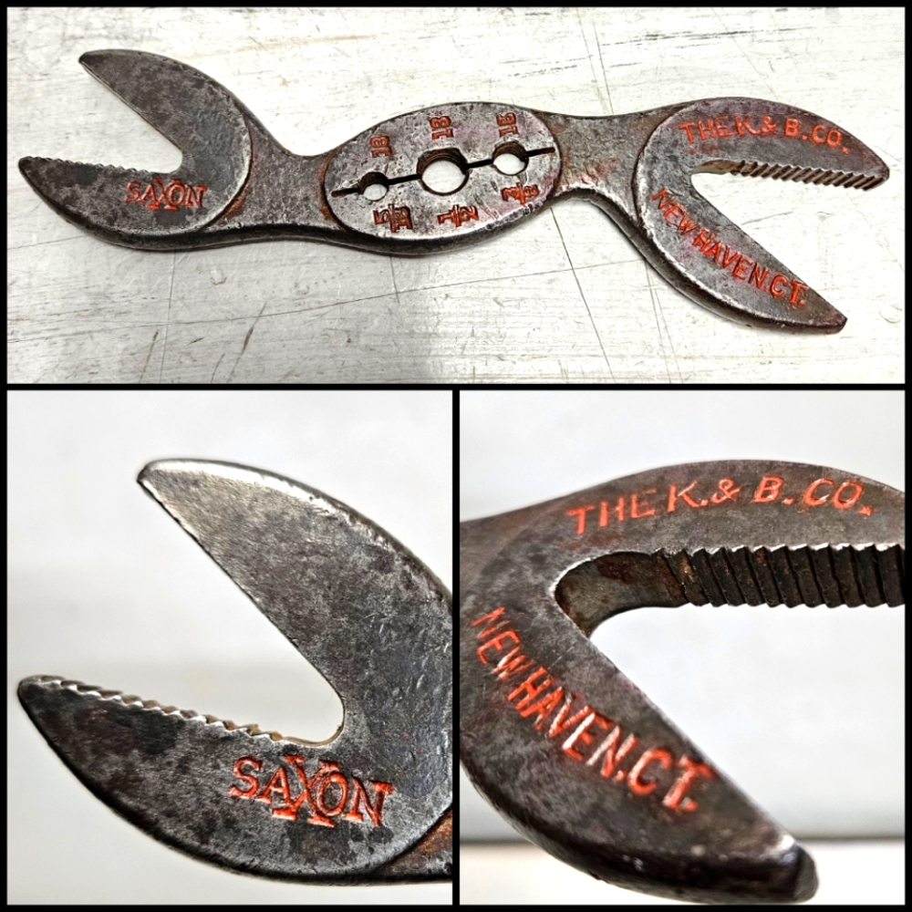 SAXON The K & B Co. Vintage 8" steel alligator wrench New Haven Connecticut